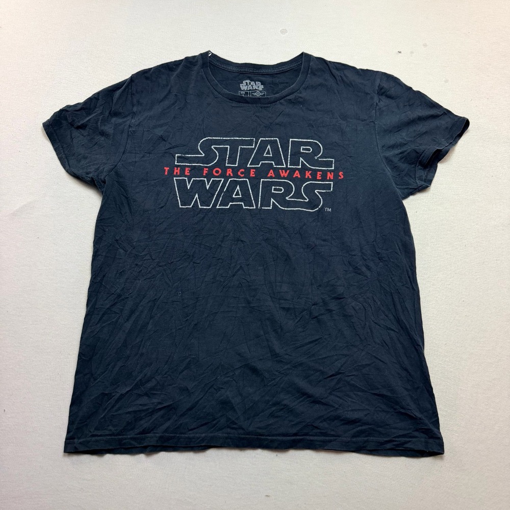 Star Wars Shirt Men Large Black Excellent The Force Awakens Graphic Tee